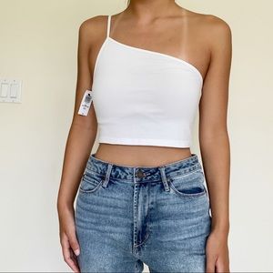 NWT Aritzia one shoulder crop top
